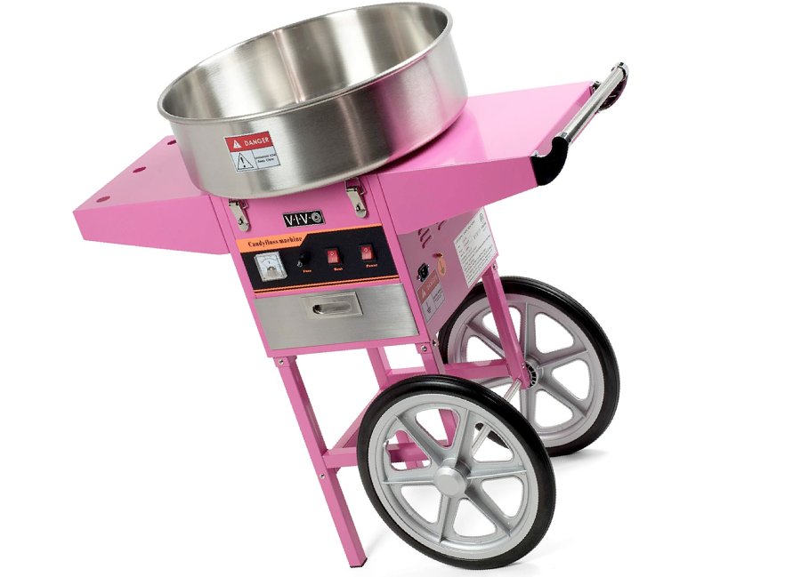 Electric Commercial Cotton Candy Machine/Candy Floss Maker Pink Cart Stand VIVO (CANDY-V002)
